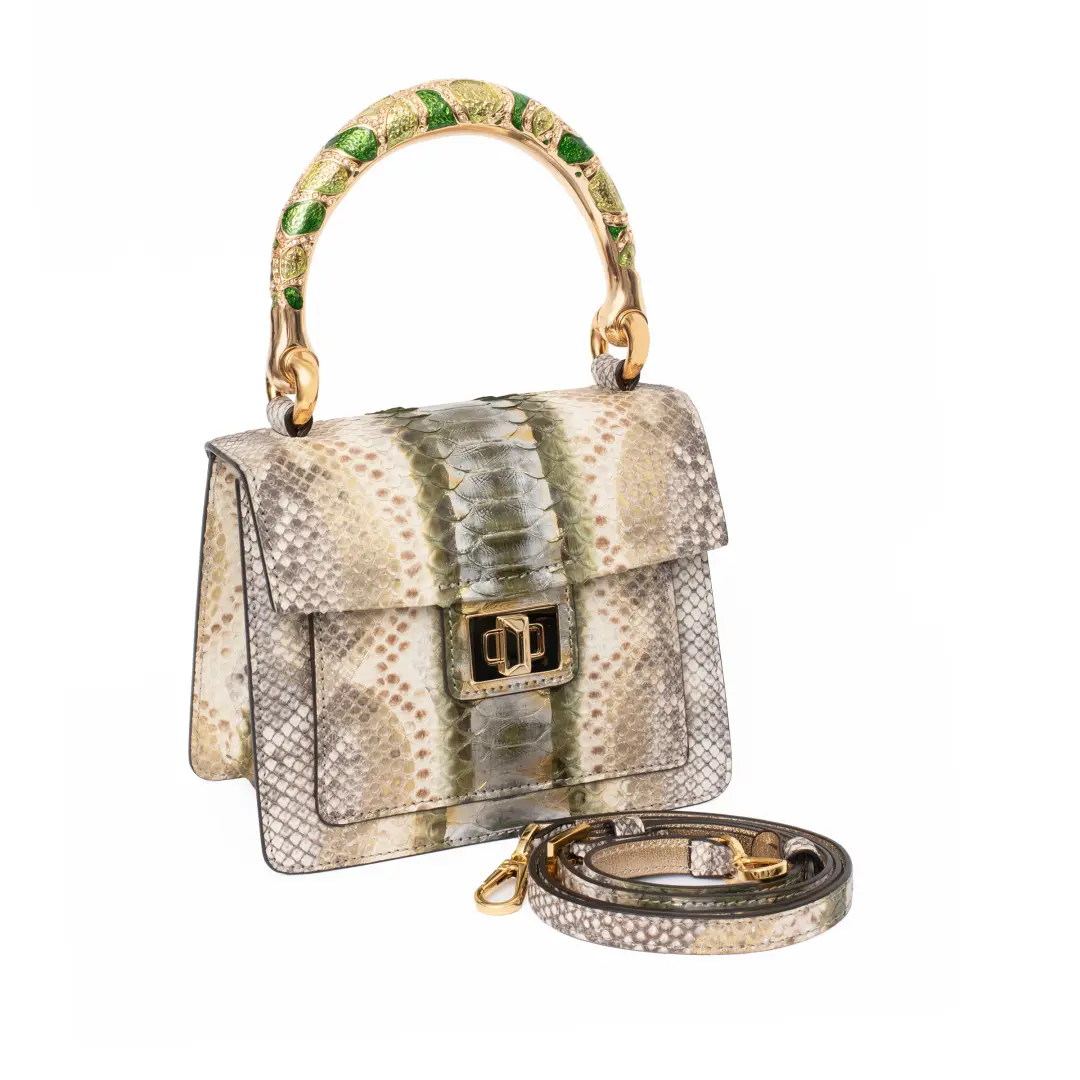 Chic Premium Genuine Python Leather Handbag